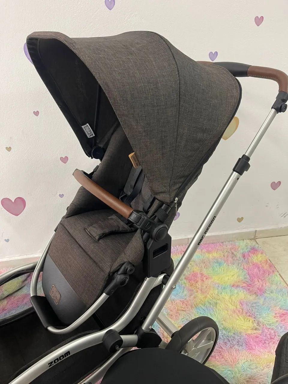 Carrinho de gêmeos duplo e bebê conforto zoom abc design Risus  - Foto 2