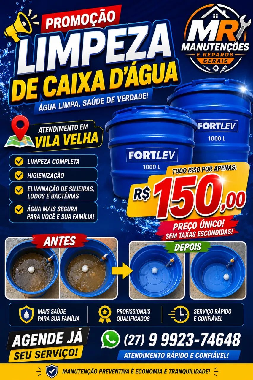 ? PROMOÇÃO - LIMPEZA DE CAIXA D?ÁGUA ?