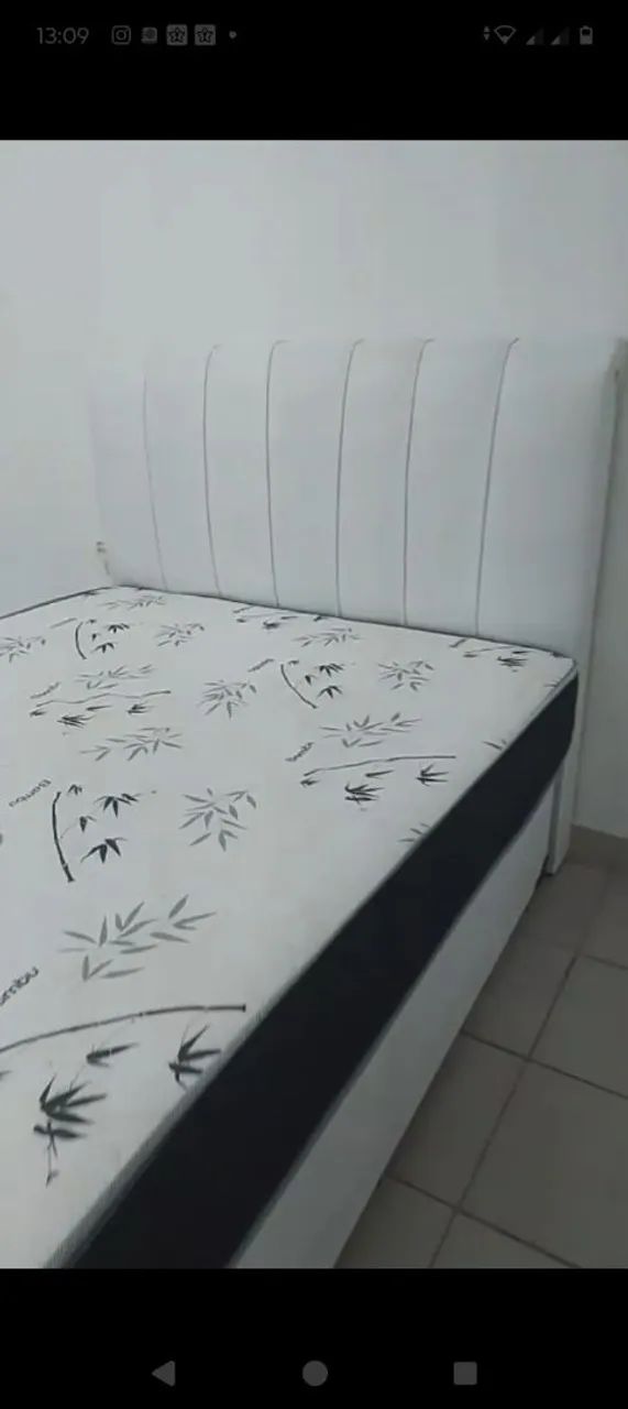 Cama baú casal completa com cabeceira baú e colchão 
