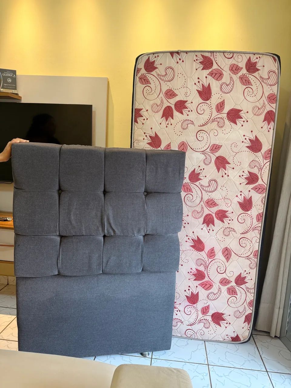 Cama de solteiro box conjugada + cabeceira 