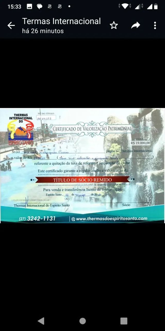 Título termas internacional E.santo - Foto 2