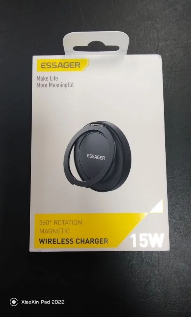 Magnético Sem Fio 15W Essager + Suporte 360° p/ iPhone e Android - Foto 5
