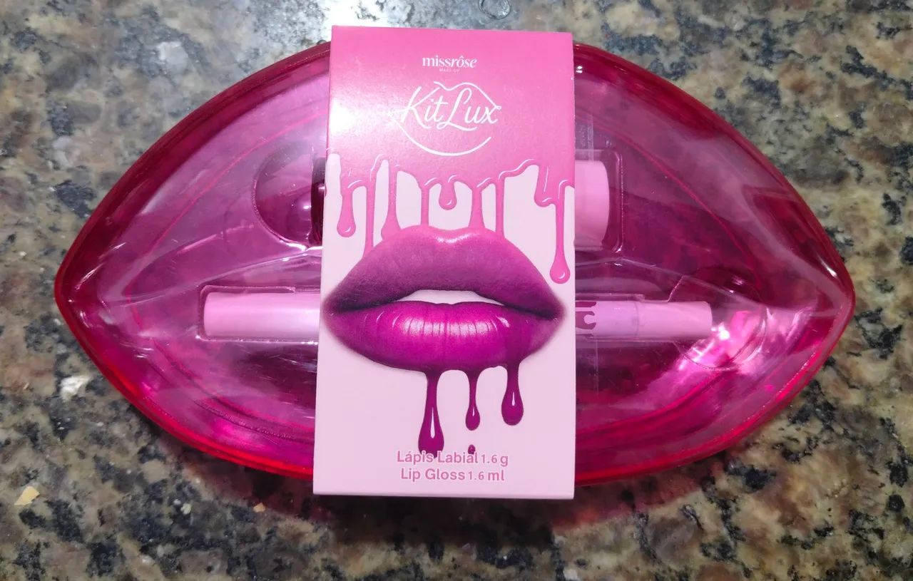 3 KIT LUX LAPIS LABIAL E LIP GLOSS MISS ROSE - Foto 4