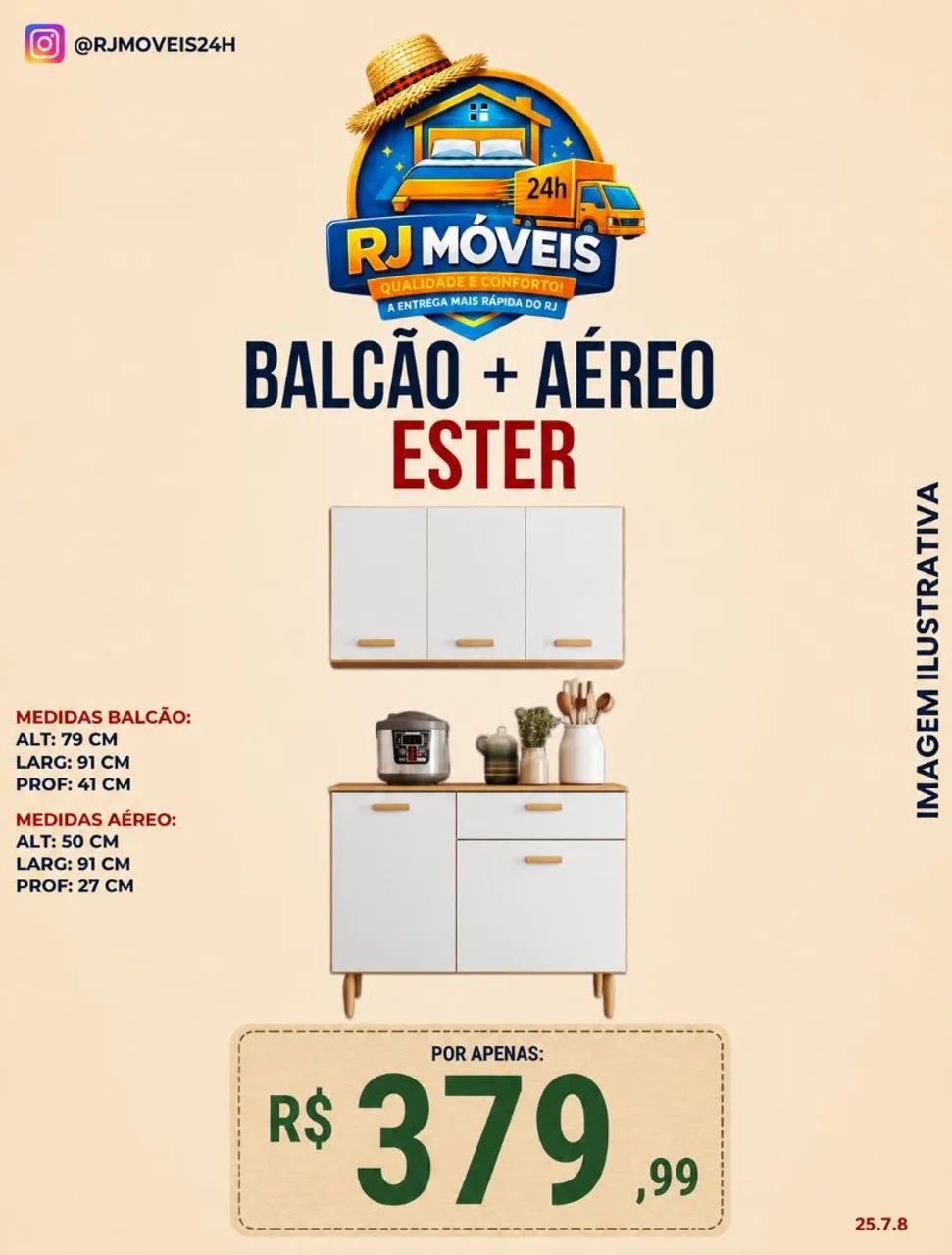 Balcão + aéreo Ester 