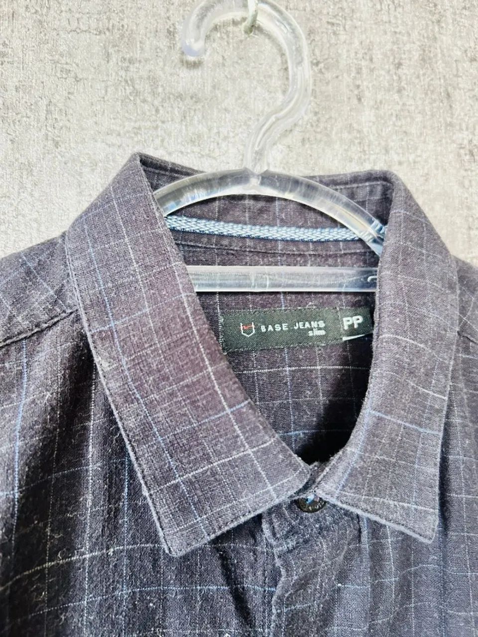 Camisa Social Quadriculada Cinza - Foto 4