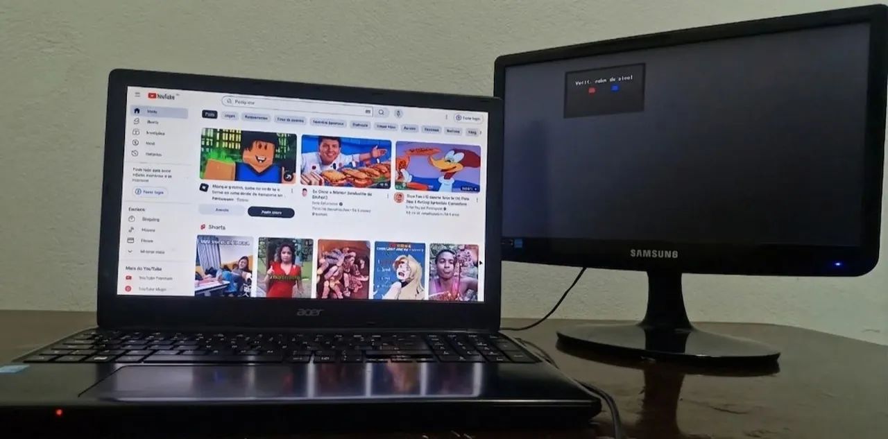 Notebook + monitor 16 polegadas
