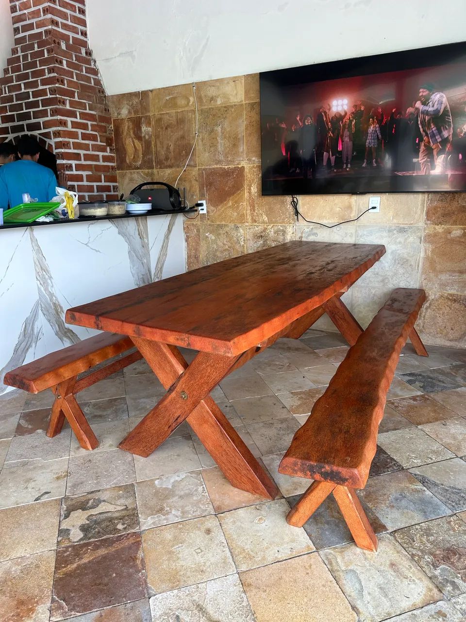 MESA MACIÇA RUSTICA DIREITO DE FÁBRICA  - Foto 4