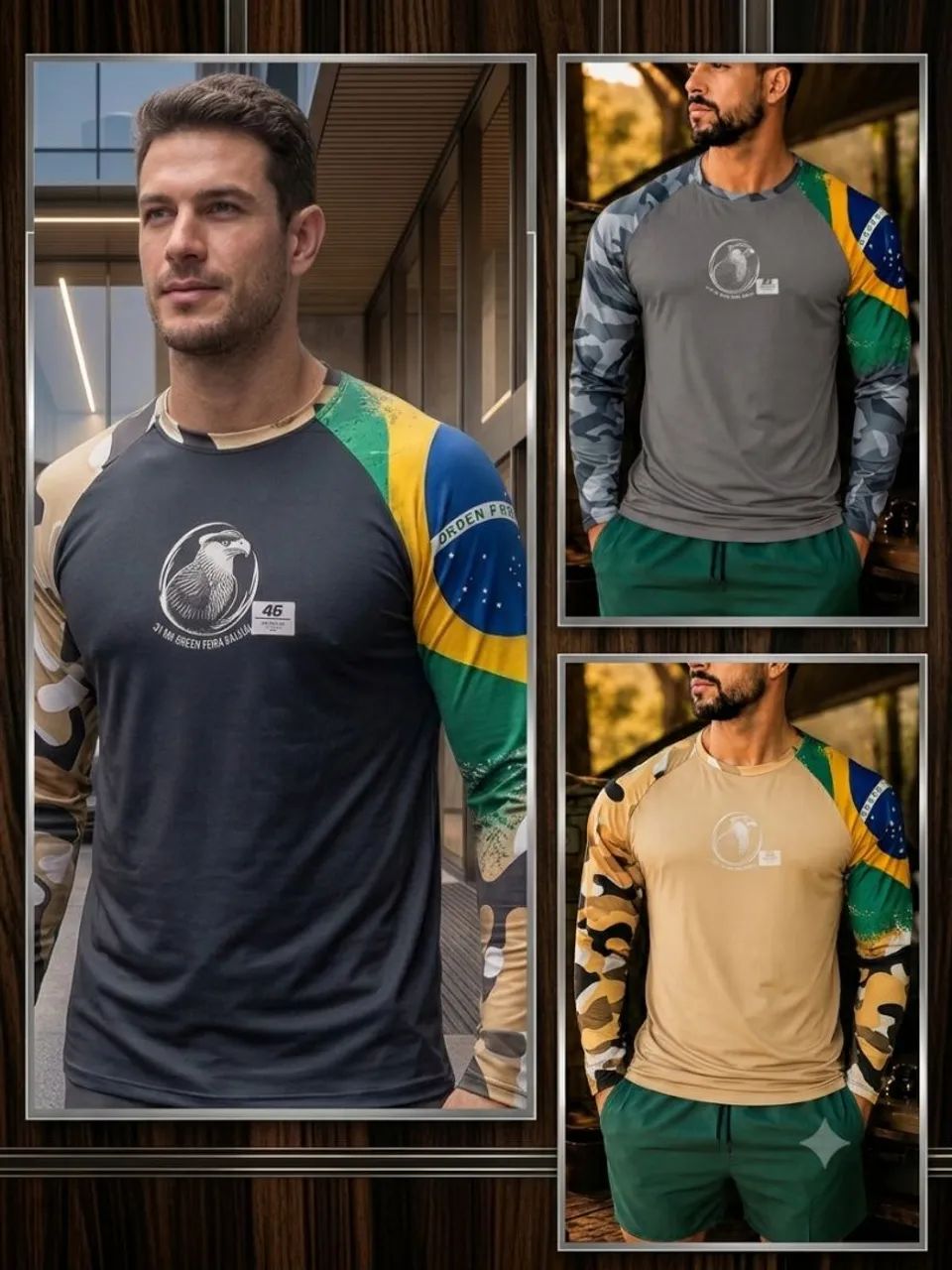 Camisa manga comprida camuflada UV 