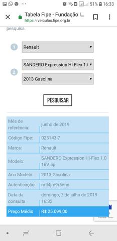 Renault Sandero Expression 1.0 estado de Novo - Foto 6