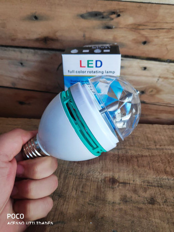 Lampada Globo De Luz Giratoria Led Rgb Dj Jogo De Balada<br><br>