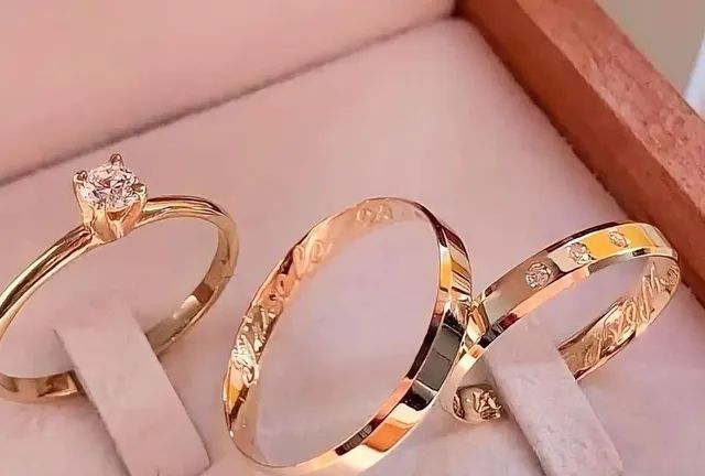 Modelos de aliança em ouro 18k - Foto 5