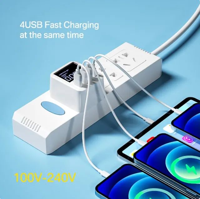 Carregador de parede com display LED, carregador rápido para iPhone 14, Huawei, Xiaomi, Sa - Foto 4