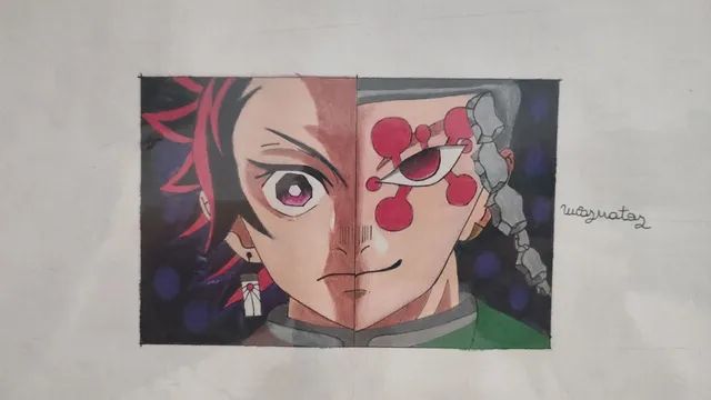 Desenhos Demon Slayer Feitos a Mão - Objetos de decoração