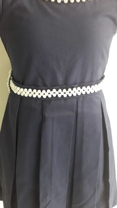 Vestido Infantil Azul com Detalhes em Pérolas - Foto 3