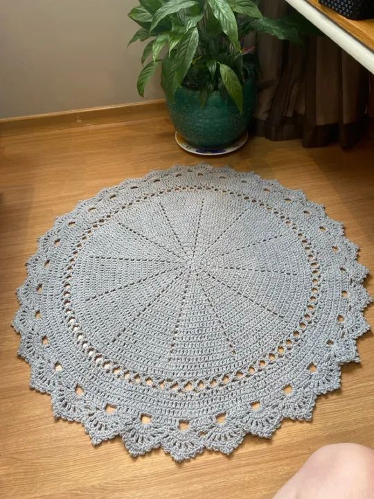Tapete de crochê redondo