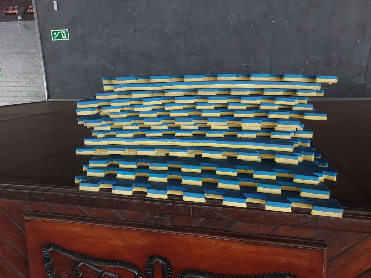 27 tatames 30mm azul e amarelo  - Foto 2