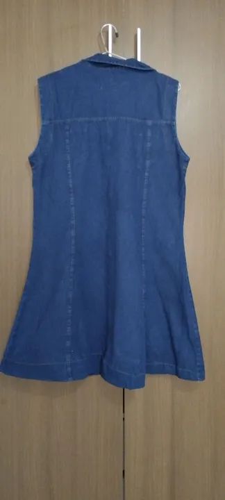 Vendo Vestido Jeans Azul - Novo - Foto 2