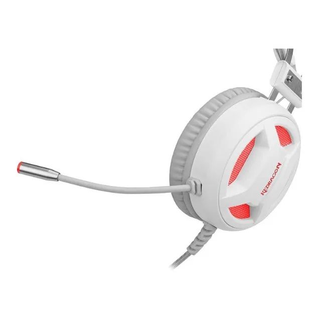 Headset Gamer Redragon Minos H210W, Usb, 7.1, Led, Branco com Cinza - Foto 3