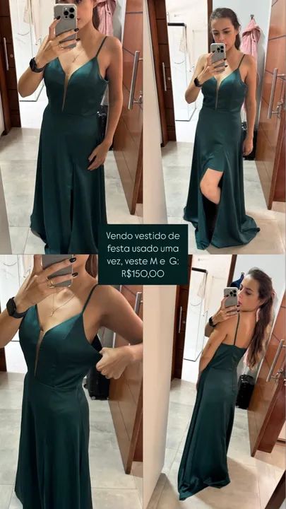 Vestido de festa verde - usado uma vez
