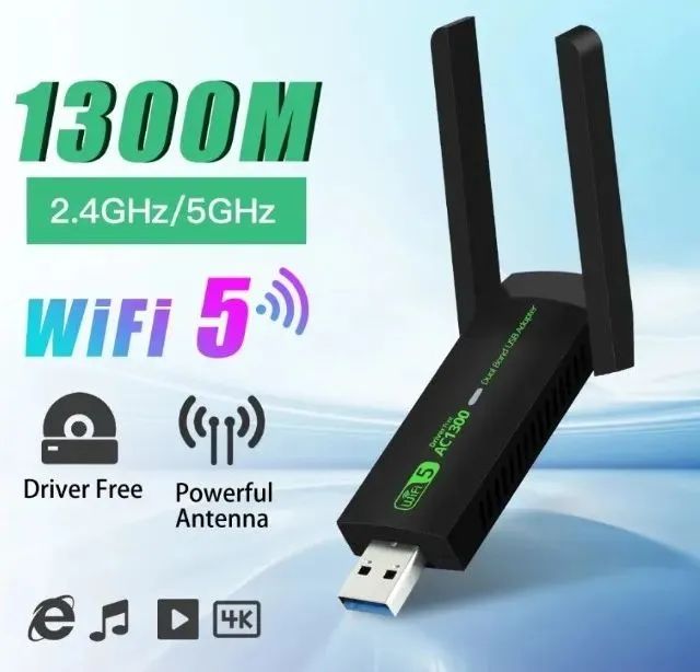Adaptador Wifi 5G - Maxima Conexão - com Bluetooth incluso