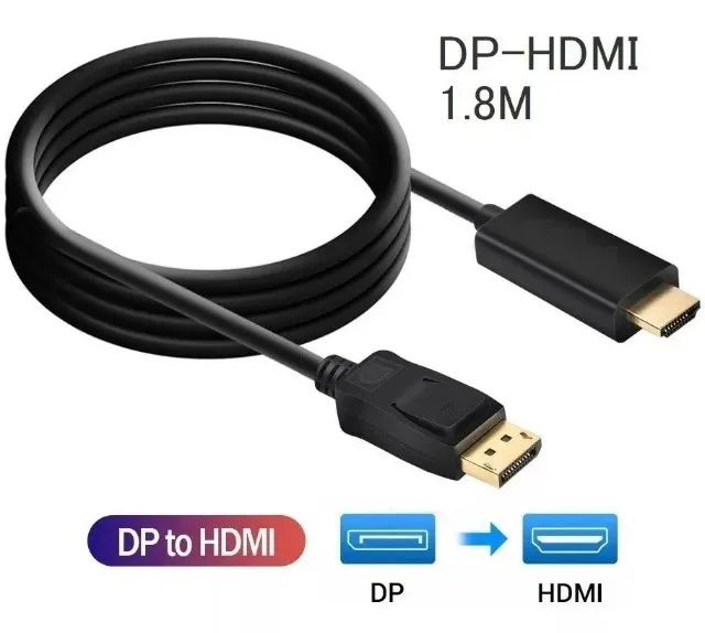 Cabo Adaptador Displayport Para Hdmi 1.8 Metros - Foto 3