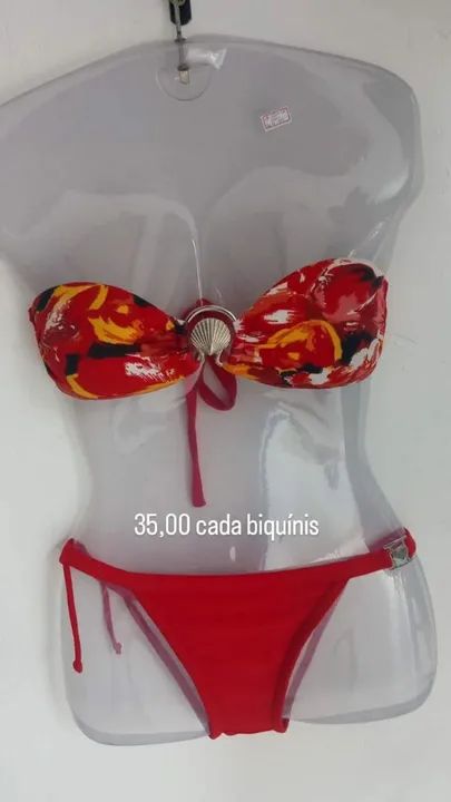 Biquíni Floral com Top Tomara que Caia e Calcinha de Amarrar - Foto 5