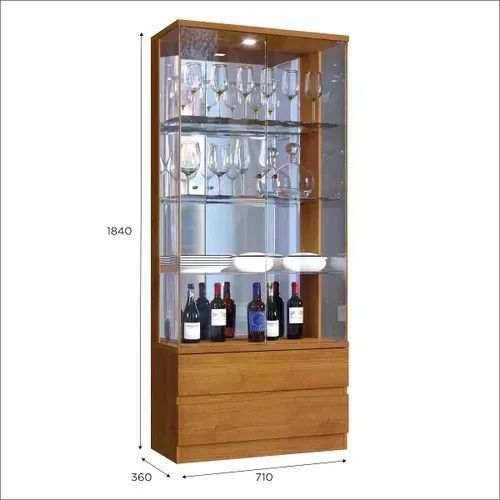 Cristaleira 2 Gavetas Design Moderno com LED r43 - Foto 4