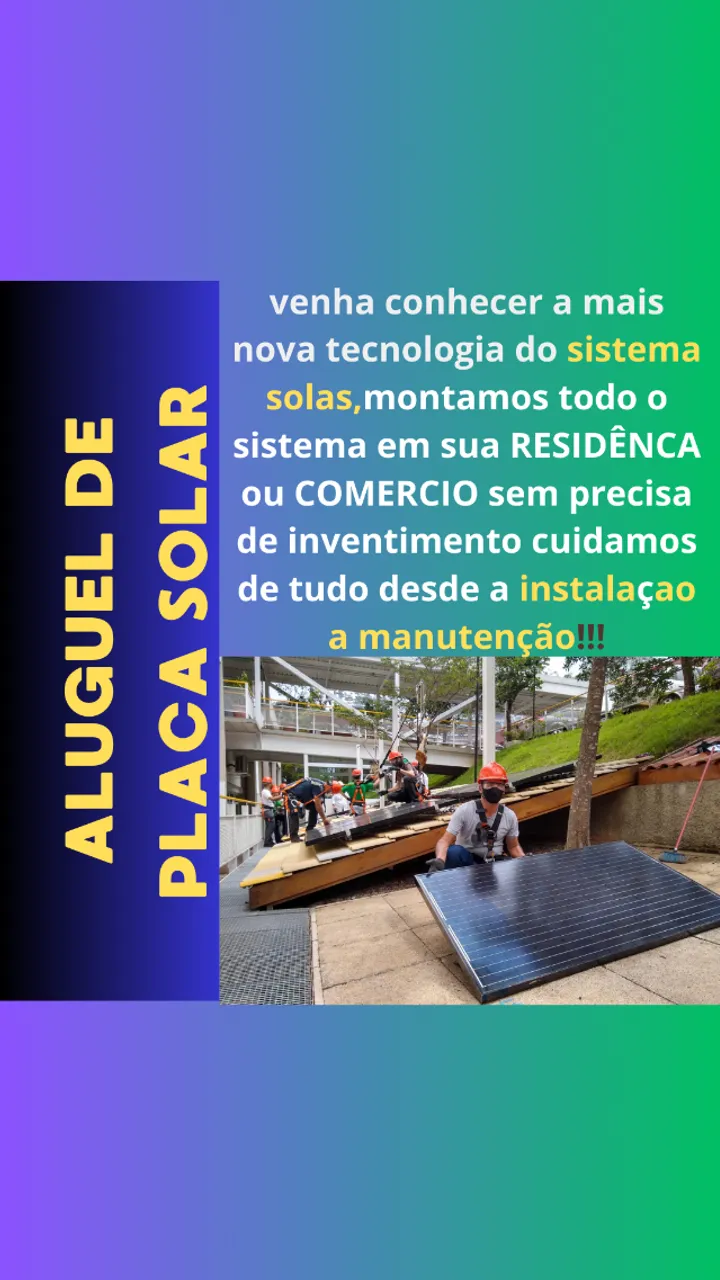 Aluguel do sistema solar pra recidência e comercio.