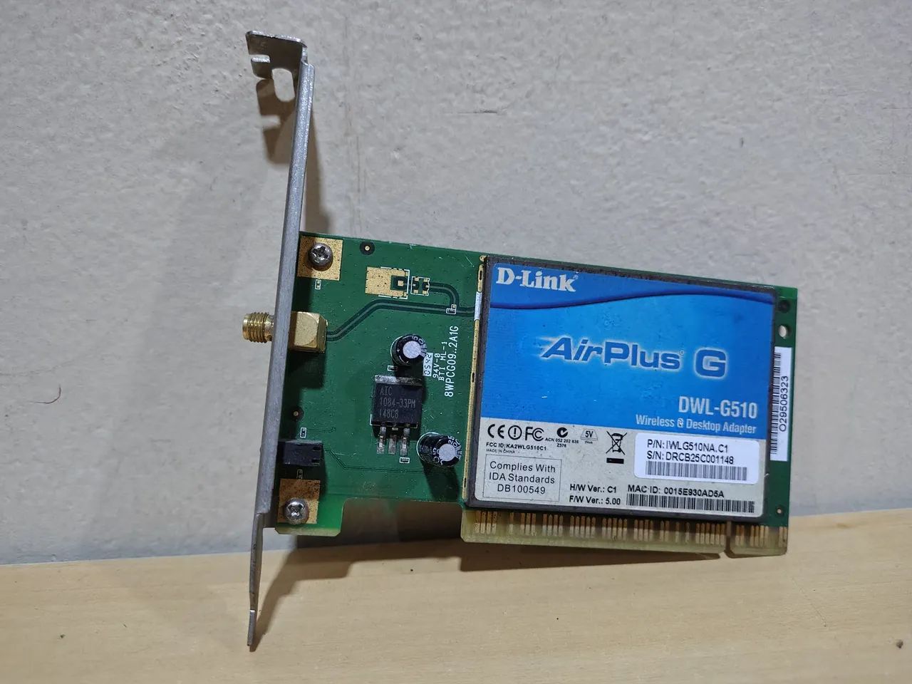 Placa de Rede Wireless D-Link AirPlus G DWL-G510