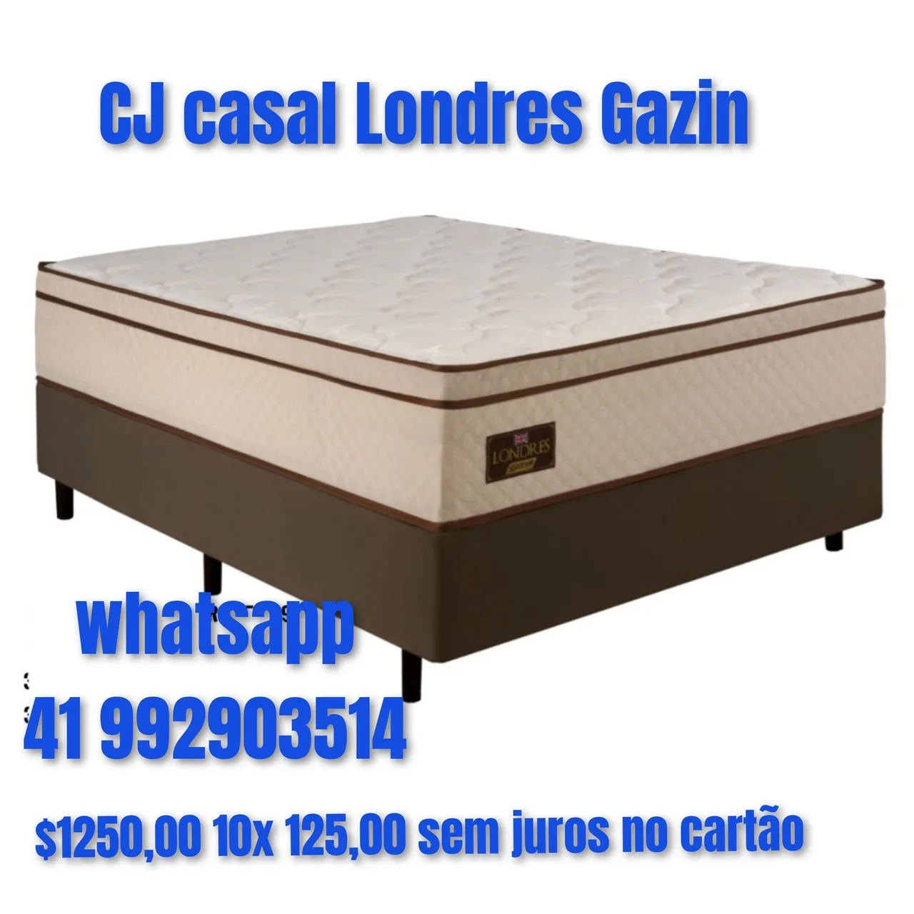 Cama Casal Londres Gazin molas ensacadas # 10x sem juros