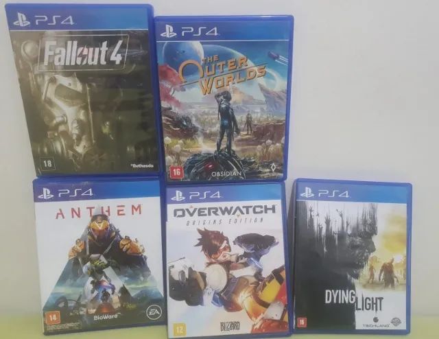 Lote Jogos PS4 - outer worlds, fallout 4, dying light