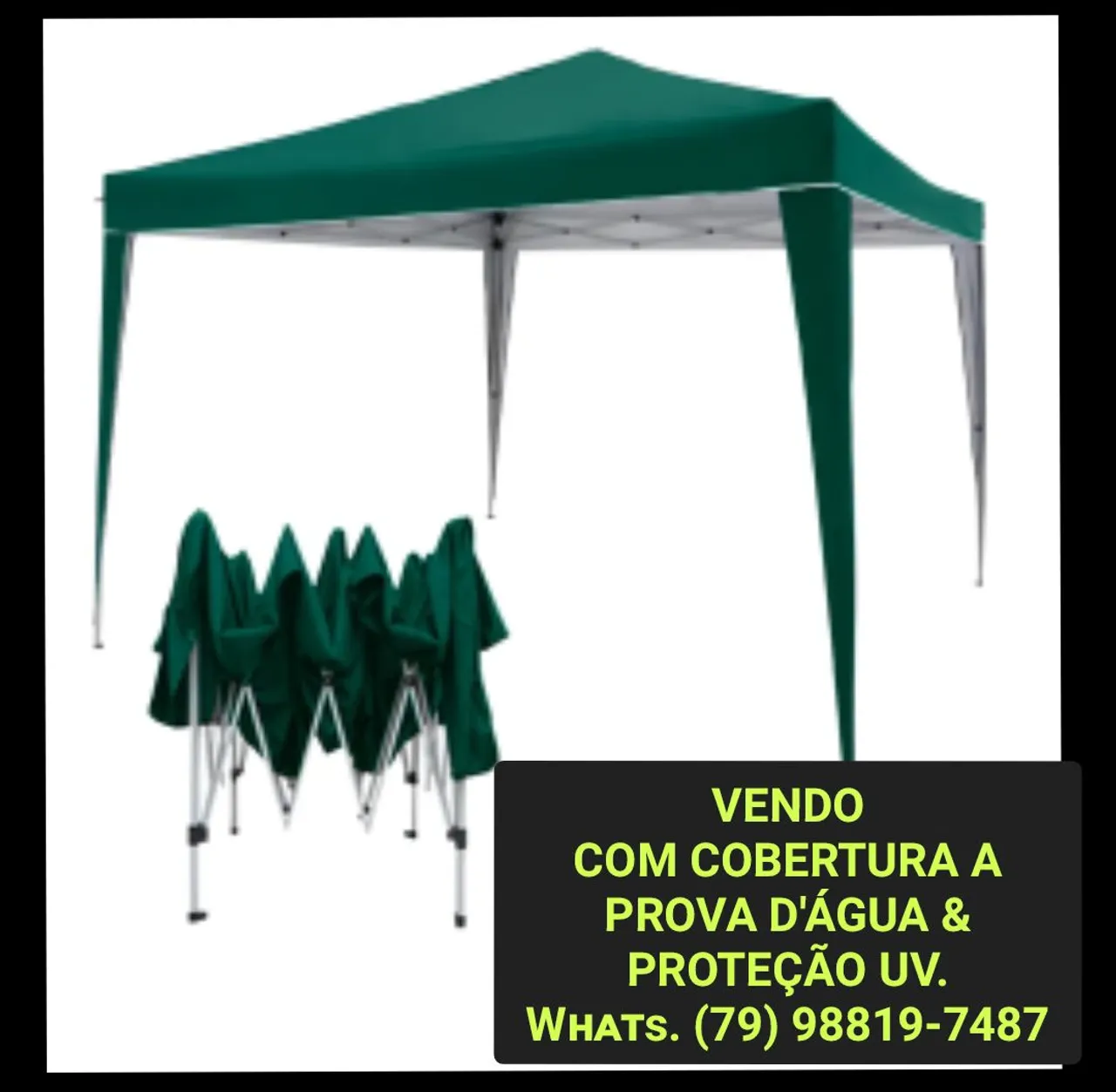 Tenda Gazebo Verde Impermeável com Proteção UV