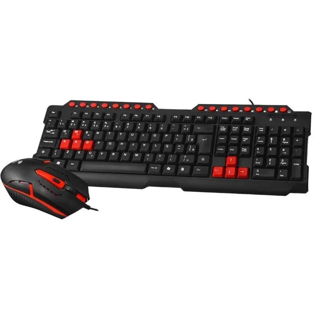 Kit Gamer C3Tech GK-20BK Teclado e Mouse Black/Red - WZetta