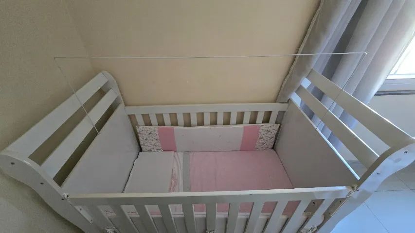 Berço Carolina Baby Mini Cama, Kit Berço e Colchão