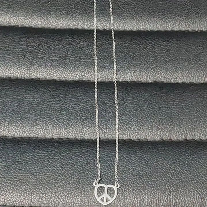 Colar de Coração - Aço Inox - Cor: Prata