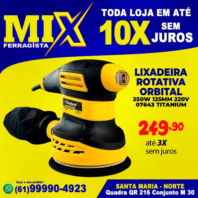 Lixadeira Rotativa Orbital 250w 125mm 220v 07643 Titanium