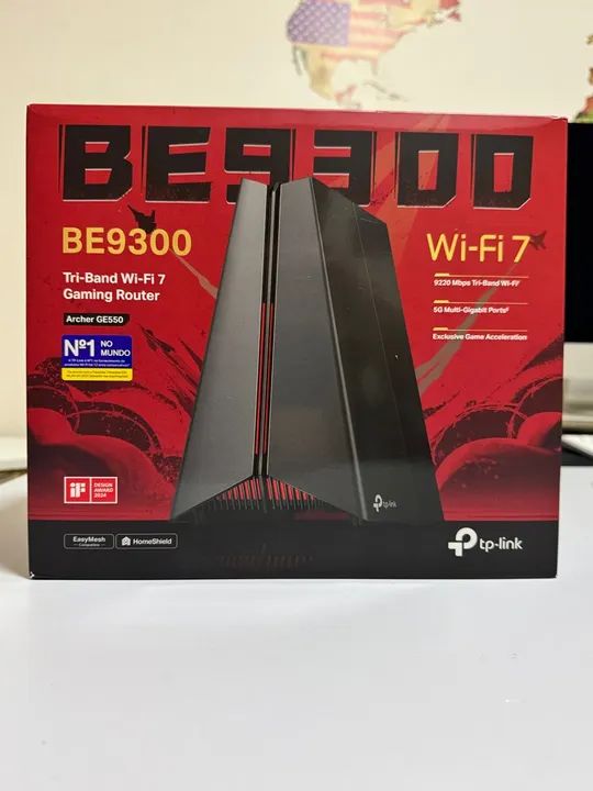 Roteador Wifi 7 6ghz Tp-link Archer Be9300 Ge550 Gamer + Novo