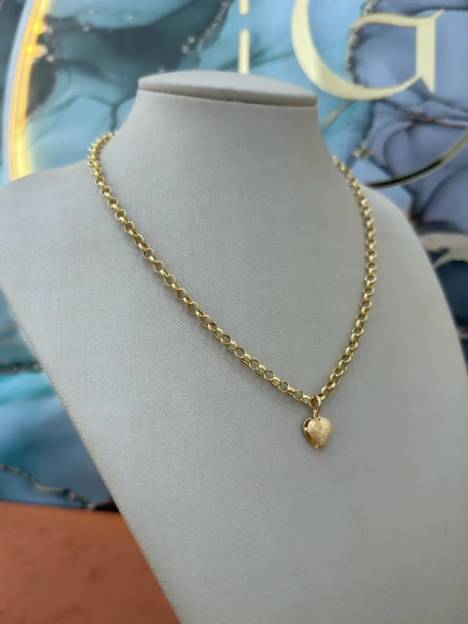 Cordão de ouro elo português + pingente 7.4g novo !!!