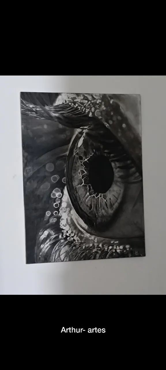 Obra de arte - O olhar além - desenho em grafite e carvão  - Foto 2