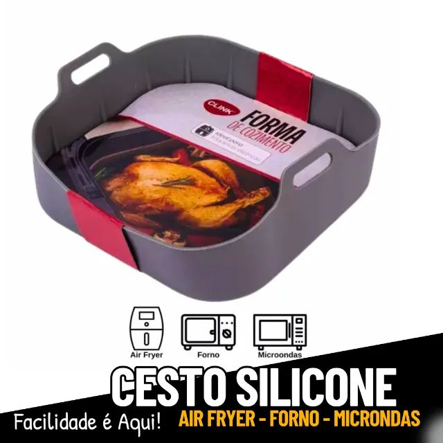 Silicone Basket for Air Fryer, Microwave, and Oven – Reusable Square Shape, 16×16×5 cm _ CS566