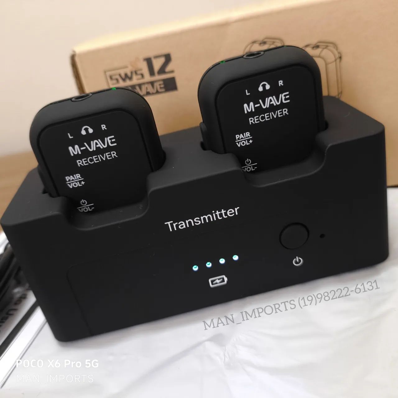 M-VAVE WP12 (SWS12) - Wireless In-Ear Monitor System (Transmitter + 2 Receivers)64297331175683123