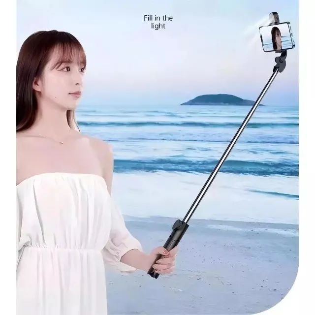 Bastão Pau de selfie Tripé Retrátil Com Luz LED Controle Bluetooth Celular - Foto 3