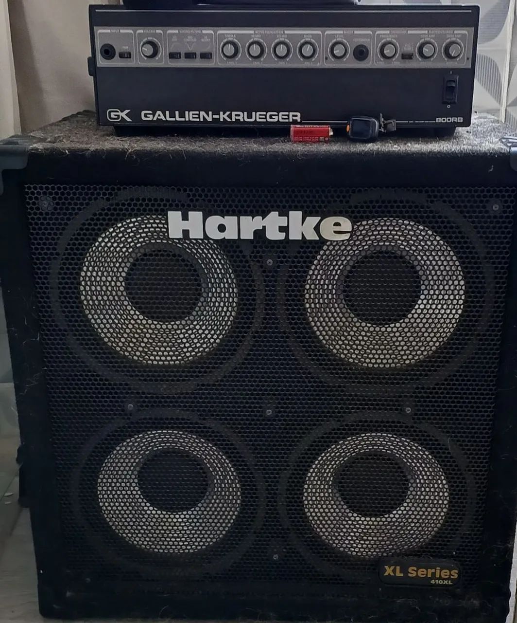 Set de baixo gallien krueger 800rb + Gabinete Hartcke 4x10 XL 1