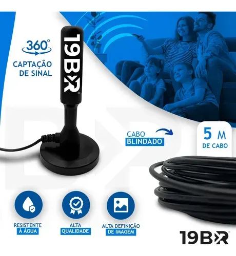 Kit Antena Tv Digital Exbom (interna/externa) Prova Agua E 5m Cabo Kit Antena Tv Digital E - Foto 2