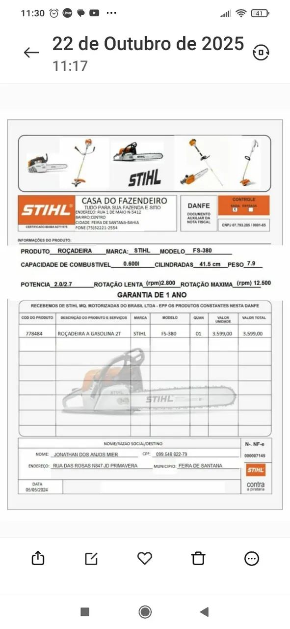 Rossadeira a gasolina STIHL - Foto 5
