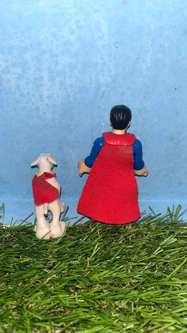 Imaginext DC Super Friends Superman e Krypto raro Mattel - Foto 3