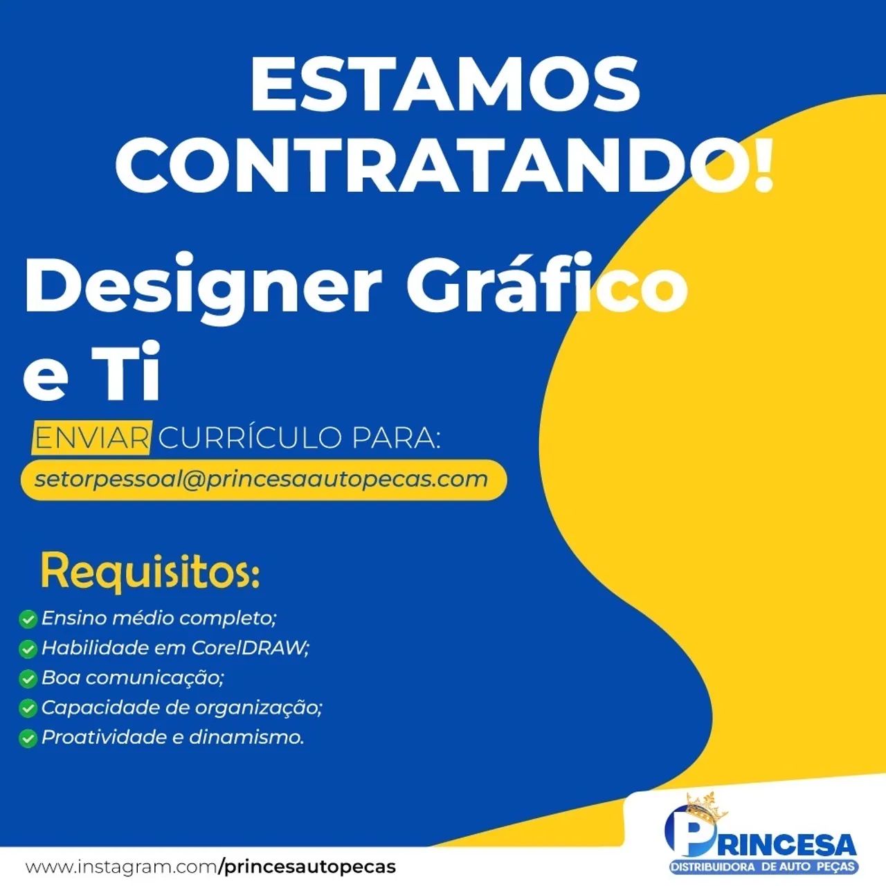VAGA DE EMPREGO | DESIGNER GRÁFICO TI