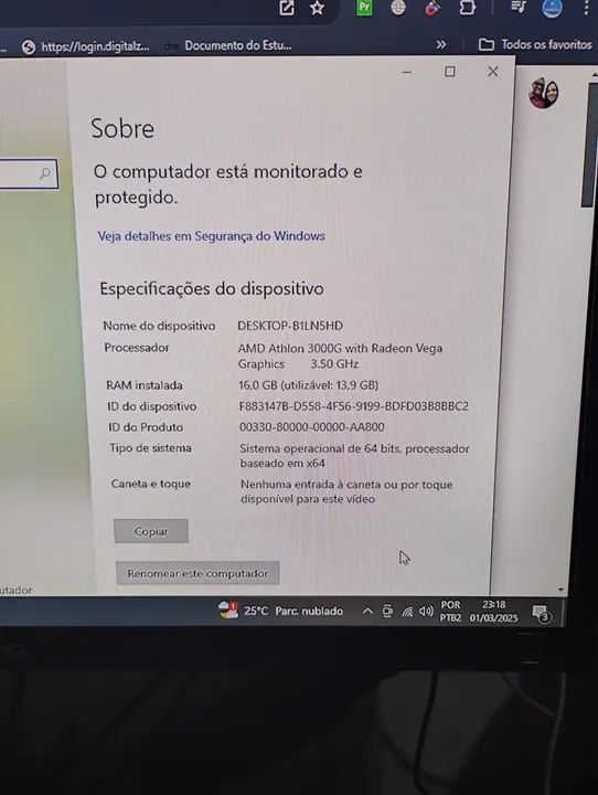 Placa-Mãe AMD Athlon 3000G - 16GB RAM DDR4