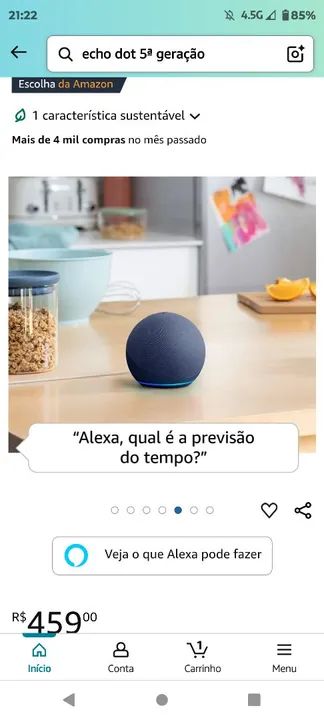 Echo Dot 5ª Geração - Som Incrível - Foto 4
