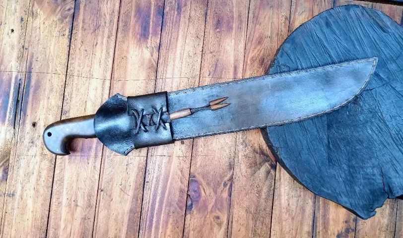 Facão Artesanal 14¨Polegadas Aço Carbono 1070 3mm Full Tang - Foto 3